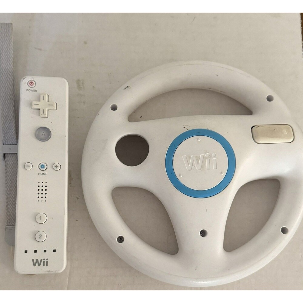 Nintendo Wii Steering Wheel For Mario Kart Plus Wii Mote Controller